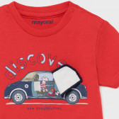 Βαμβακερό μπλουζάκι με γραφικό σχέδιο για μωρό, κόκκινο Mayoral 242614 3