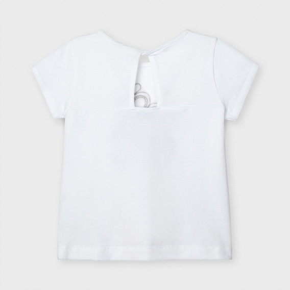 Βαμβακερό κοντομάνικο μπλουζάκι με απλικέ, λευκό Mayoral 242634 2