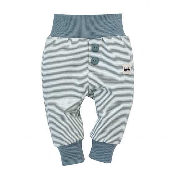 Βαμβακερό παντελόνι μωρού σε άσπρες και μπλε ρίγες Pinokio 242742 
