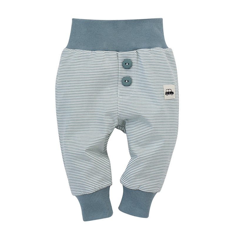 Βαμβακερό παντελόνι μωρού σε άσπρες και μπλε ρίγες  242742
