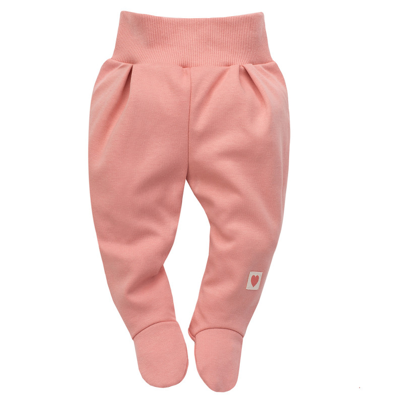 Βαμβακερό παντελόνι για μωρά, σε ροζ χρώμα  242811