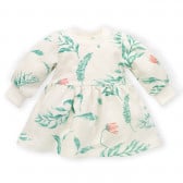 Βαμβακερό φόρεμα με φλοράλ τύπωμα για μωρά, λευκό Pinokio 242816 