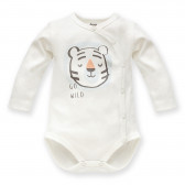 Βαμβακερό κορμάκι με τίγρη για ένα μωρό, λευκό Pinokio 242911 