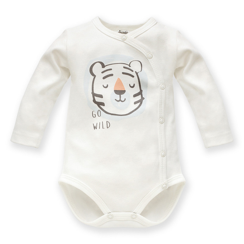 Βαμβακερό κορμάκι με τίγρη για ένα μωρό, λευκό  242911