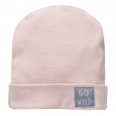 Βαμβακερό καπέλο με απλικέ για ένα μωρό, σε ροζ χρώμα Pinokio 242927 