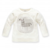 Βαμβακερή μπλούζα με μακριά μανίκια για ένα μωρό, λευκό Pinokio 242955 