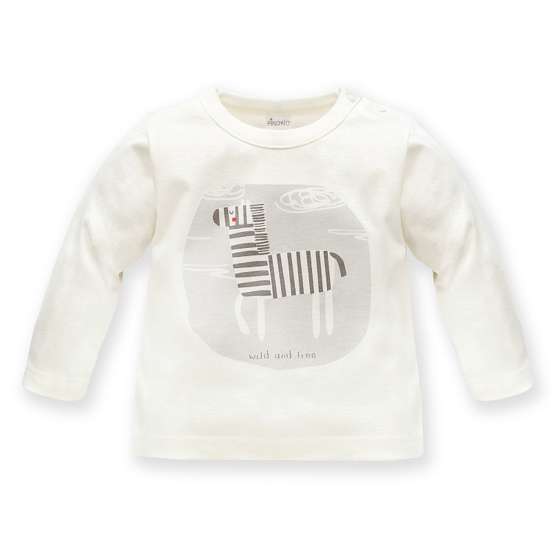 Βαμβακερή μπλούζα με μακριά μανίκια για ένα μωρό, λευκό  242955