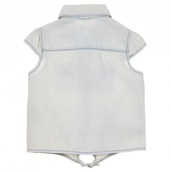 Τζιν πουκάμισο με κοντά μανίκια για ένα μωρό, γαλάζιο Benetton 243079 2