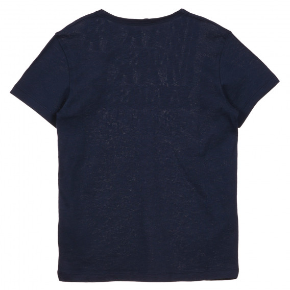 Βαμβακερό μπλουζάκι με γραφιστικό τύπωμα, σκούρο μπλε Sisley 243092 3