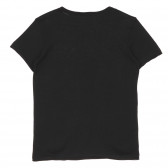 Βαμβακερό μπλουζάκι με τύπωμα φιδιού, μαύρο Sisley 243104 3