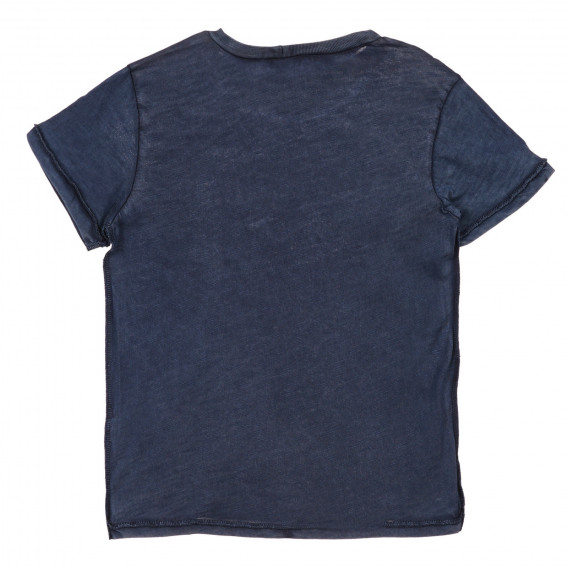 Βαμβακερό μπλουζάκι με στάμπες, σκούρο μπλε Sisley 243133 2