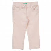 Παντελόνι με απλικέ λογότυπο μάρκας, ανοιχτό ροζ Benetton 243172 