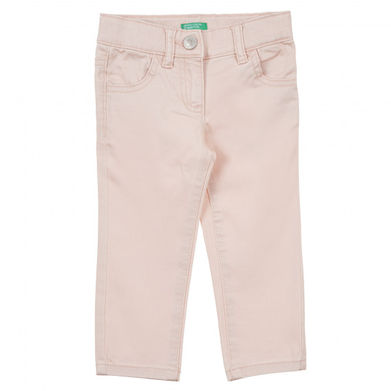 Παντελόνι με απλικέ λογότυπο μάρκας, ανοιχτό ροζ Benetton 243172 