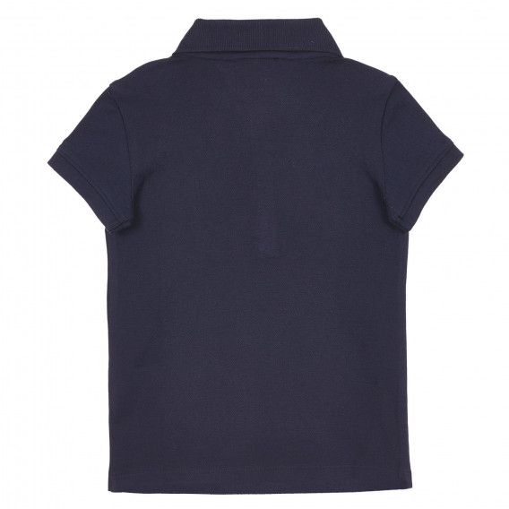 Βαμβακερή μπλούζα με κοντά μανίκια και γιακά για ένα μωρό, σε σκούρο μπλε χρώμα. Benetton 243265 2