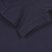 Βαμβακερή μπλούζα με κοντά μανίκια και γιακά για ένα μωρό, σε σκούρο μπλε χρώμα. Benetton 243266 3