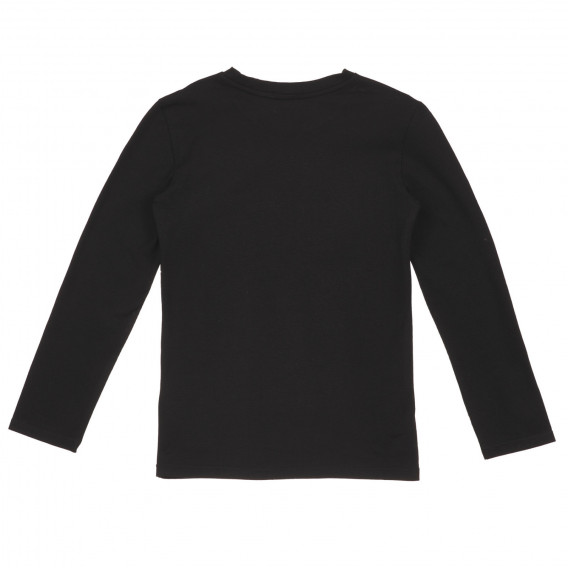 Βαμβακερή μπλούζα με λεζάντα Cool, μαύρο Benetton 243339 2
