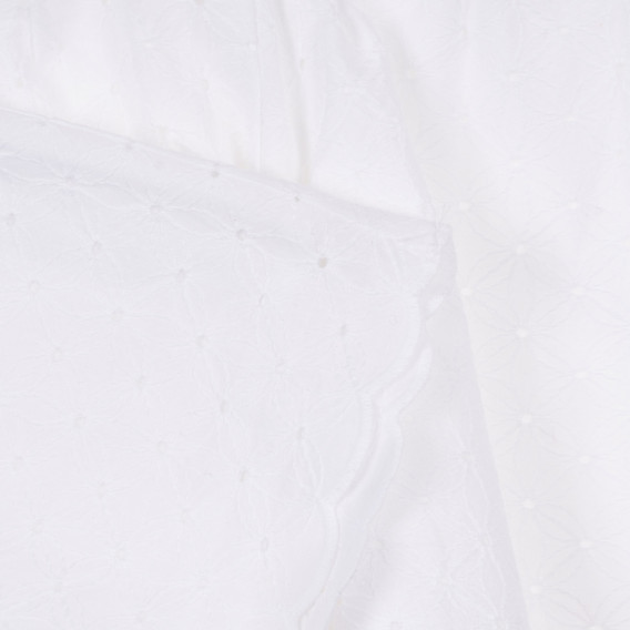 Βαμβακερό σορτς με κεντήματα, λευκό Benetton 243365 4