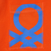 Βαμβακερά σορτς με το λογότυπο της μάρκας, πορτοκαλί Benetton 243454 3