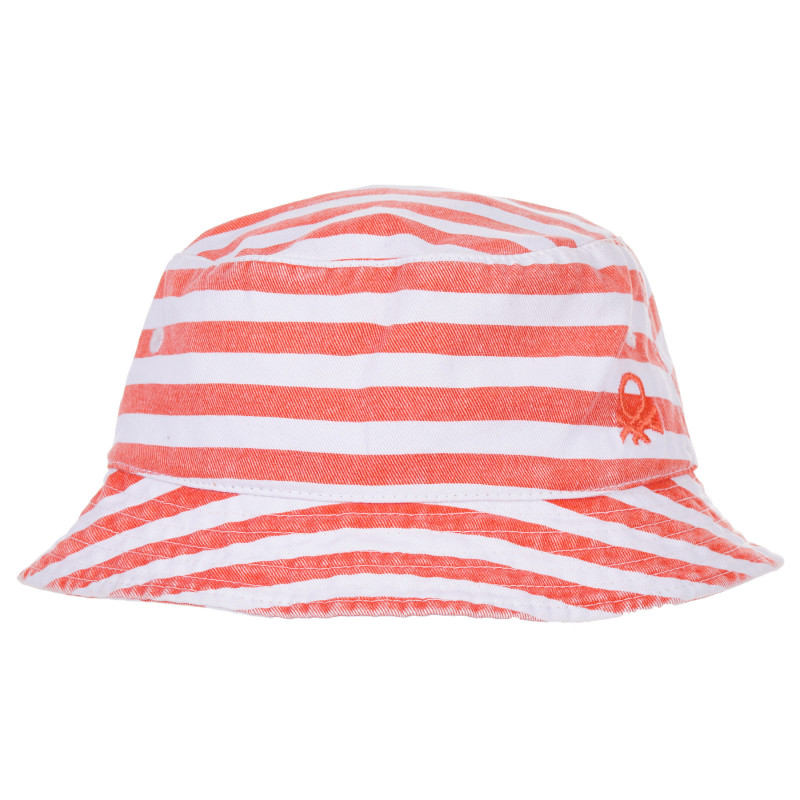 Βαμβακερό καπέλο σε λευκή πορτοκαλί λωρίδα για ένα μωρό  243459