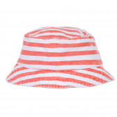 Βαμβακερό καπέλο σε λευκή πορτοκαλί λωρίδα για ένα μωρό Benetton 243460 2