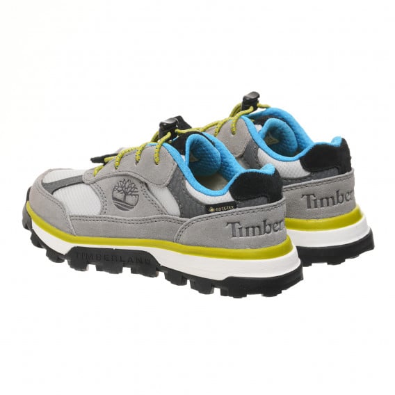 Πάνινα παπούτσια από φυσικό σουέτ με κίτρινες πινελιές, σε γκρι χρώμα Timberland 243539 2