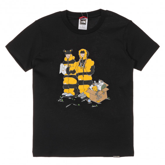 Βαμβακερό μπλουζάκι με σχέδιο ορειβάτη, μαύρο The North Face 243601 