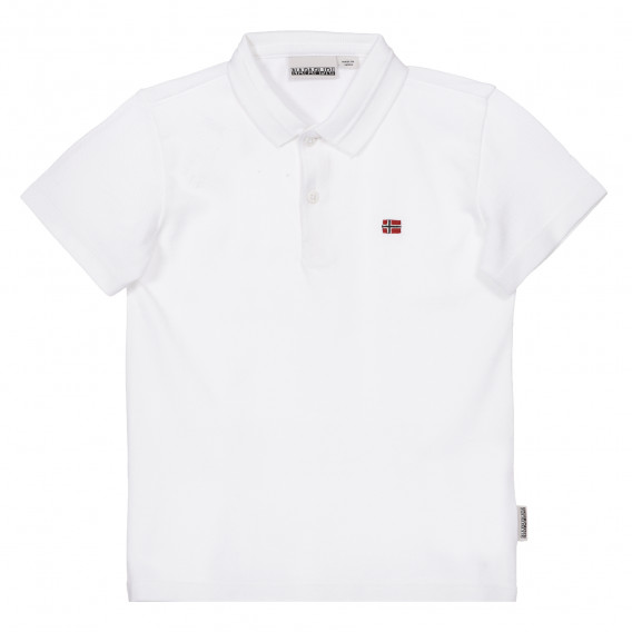 Βαμβακερή μπλούζα με γιακά, σε λευκό χρώμα Napapijri 243672 