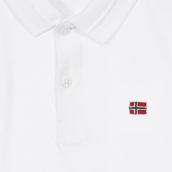 Βαμβακερή μπλούζα με γιακά, σε λευκό χρώμα Napapijri 243673 2