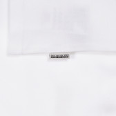 Βαμβακερή μπλούζα με γιακά, σε λευκό χρώμα Napapijri 243675 4