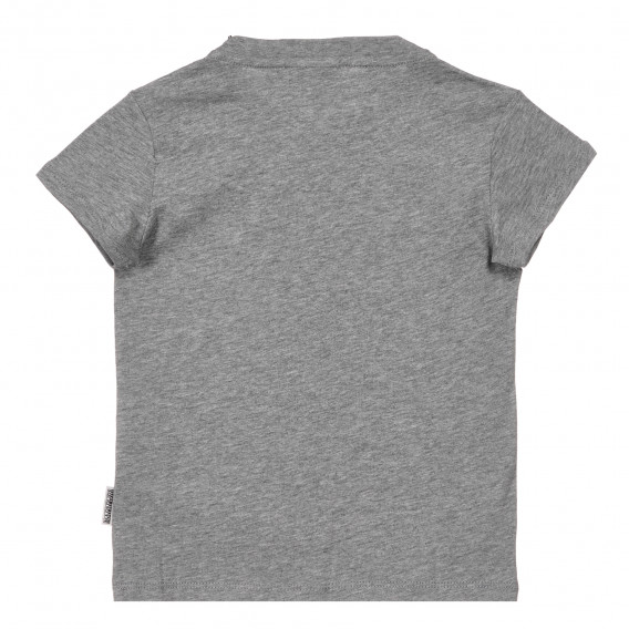Βαμβακερό μπλουζάκι με μικρή απλικέ, σε γκρι χρώμα Napapijri 243679 4