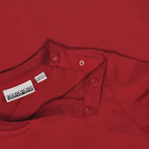 Βαμβακερό μπλουζάκι με μικρό απλικέ, κόκκινο Napapijri 243682 3
