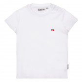 Βαμβακερό μπλουζάκι με μικρό απλικέ, λευκό Napapijri 243684 