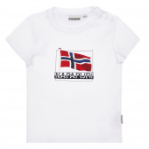Βαμβακερό μπλουζάκι με το λογότυπο της μάρκας, λευκό χρώμα Napapijri 243696 