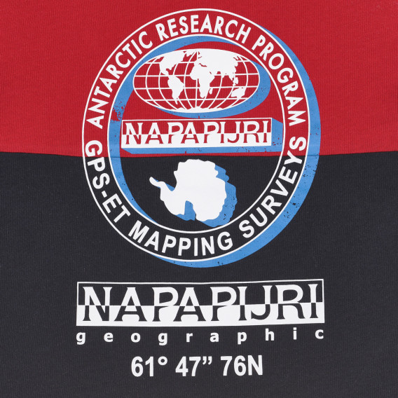 Βαμβακερό μπλουζάκι με κόκκινες πινελιές, μπλε Napapijri 243713 3