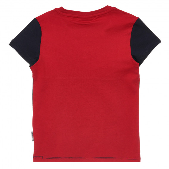 Βαμβακερό μπλουζάκι με κόκκινες πινελιές, μπλε Napapijri 243714 4
