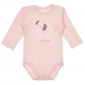 Βαμβακερό κορμάκι με ελέφαντα για ένα μωρό, ροζ Pinokio 243874 2