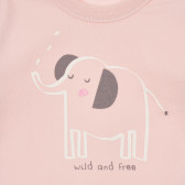 Βαμβακερό κορμάκι με ελέφαντα για ένα μωρό, ροζ Pinokio 243875 3