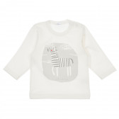 Βαμβακερή μπλούζα με μακριά μανίκια για ένα μωρό, λευκό Pinokio 243935 2