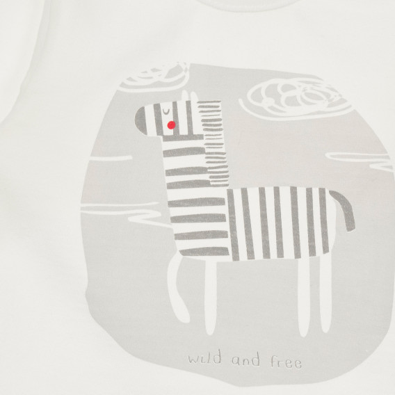 Βαμβακερή μπλούζα με μακριά μανίκια για ένα μωρό, λευκό Pinokio 243936 3