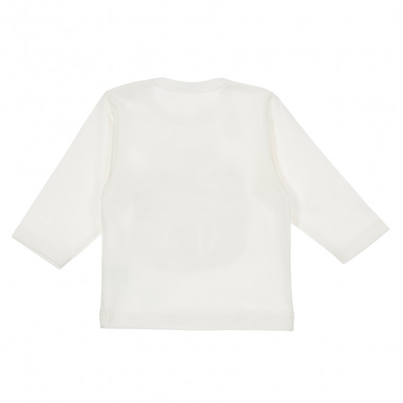 Βαμβακερή μπλούζα με μακριά μανίκια για ένα μωρό, λευκό Pinokio 243938 5