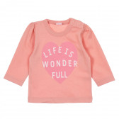 Βαμβακερή μπλούζα με μανίκια για μωρά, ροζ Pinokio 243997 2