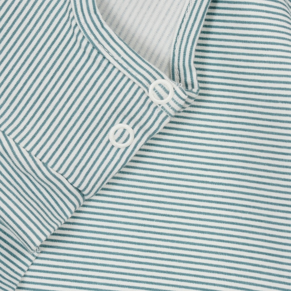 Βαμβακερή μπλούζα με μακριά μανίκια για ένα μωρό σε λευκές και μπλε ρίγες Pinokio 244089 4