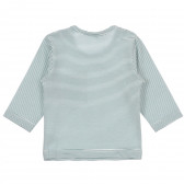 Βαμβακερή μπλούζα με μακριά μανίκια για ένα μωρό σε λευκές και μπλε ρίγες Pinokio 244090 5