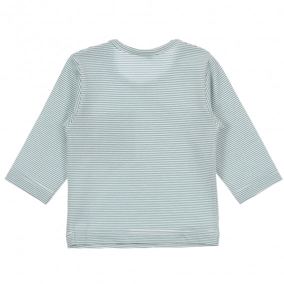 Βαμβακερή μπλούζα με μακριά μανίκια για ένα μωρό σε λευκές και μπλε ρίγες Pinokio 244090 5