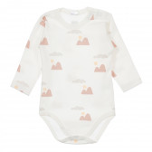 Βαμβακερό κορμάκι με μακριά μανίκια και τύπωμα για ένα μωρό, σε λευκό χρώμα Pinokio 244104 2