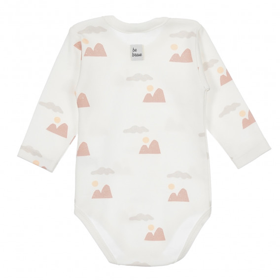 Βαμβακερό κορμάκι με μακριά μανίκια και τύπωμα για ένα μωρό, σε λευκό χρώμα Pinokio 244107 5