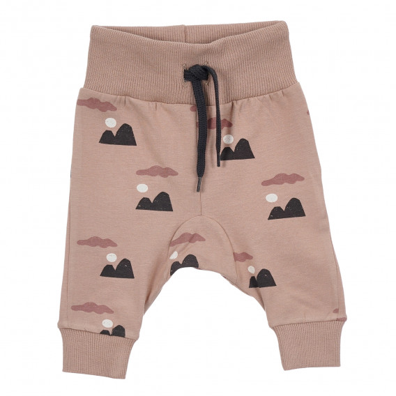 Βαμβακερό παντελόνι με γραφικό σχέδιο για ένα μωρό, ροζ Pinokio 244144 2