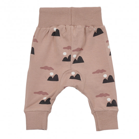 Βαμβακερό παντελόνι με γραφικό σχέδιο για ένα μωρό, ροζ Pinokio 244147 5
