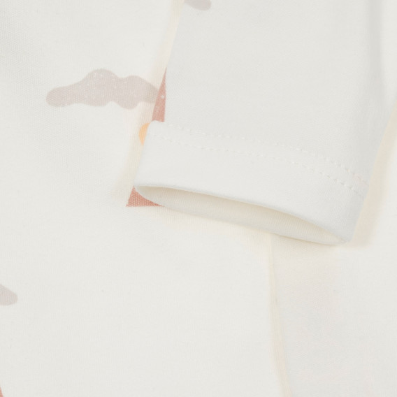 Βαμβακερό κορμάκι με γραφικό σχέδιο για ένα μωρό, σε λευκό χρώμα Pinokio 244150 4