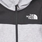 Βαμβακερή μπλούζα με φερμουάρ και λογότυπο μάρκας, μαύρο και γκρι The North Face 244209 3